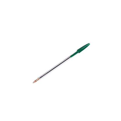 BOLÍGRAFO BIC CRISTAL COLOR VERDE PUNTO MEDIANO 12 PIEZAS 7501014511047