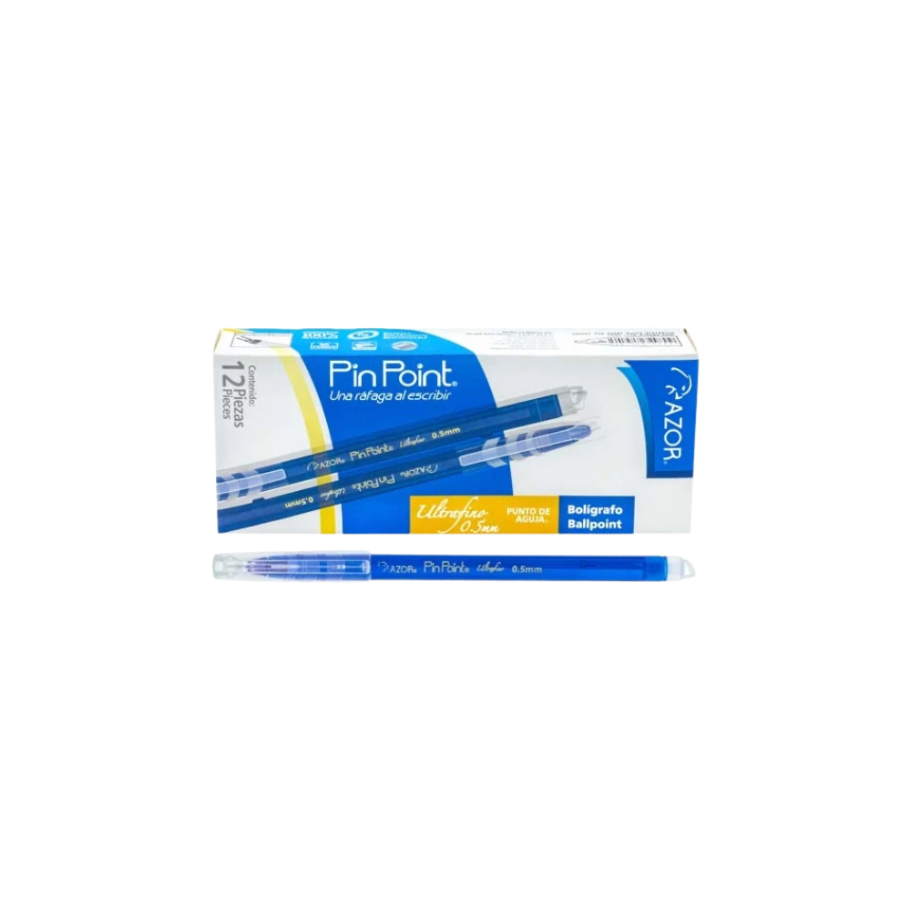 BOLÍGRAFO AZUL PUNTO ULTRAFINO PIN POINT COLOR AZUL CAJA CON 12 PIEZAS 301.6840AZ