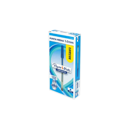 BOLÍGRAFO AZUL PAPER MATE MEDIANO 1.0 MM 12 PIEZAS 2129424