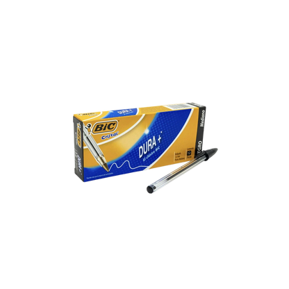 BOLÍGRAFO BIC CRISTAL COLOR NEGRO PUNTO MEDIANO 12 PIEZAS 7501014511023BCK