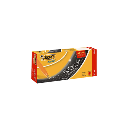 BOLÍGRAFO BIC CLÁSICO COLOR ROJO PUNTO FINO 12 PIEZAS 7501014511078