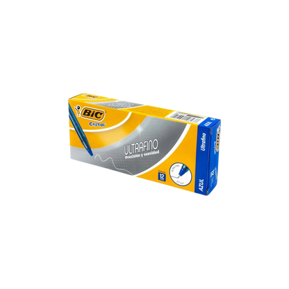 BOLÍGRAFO AZUL CRISTAL BIC ULTRAFINO 0.7 MM CAJA CON 12 PIEZAS 70330198937