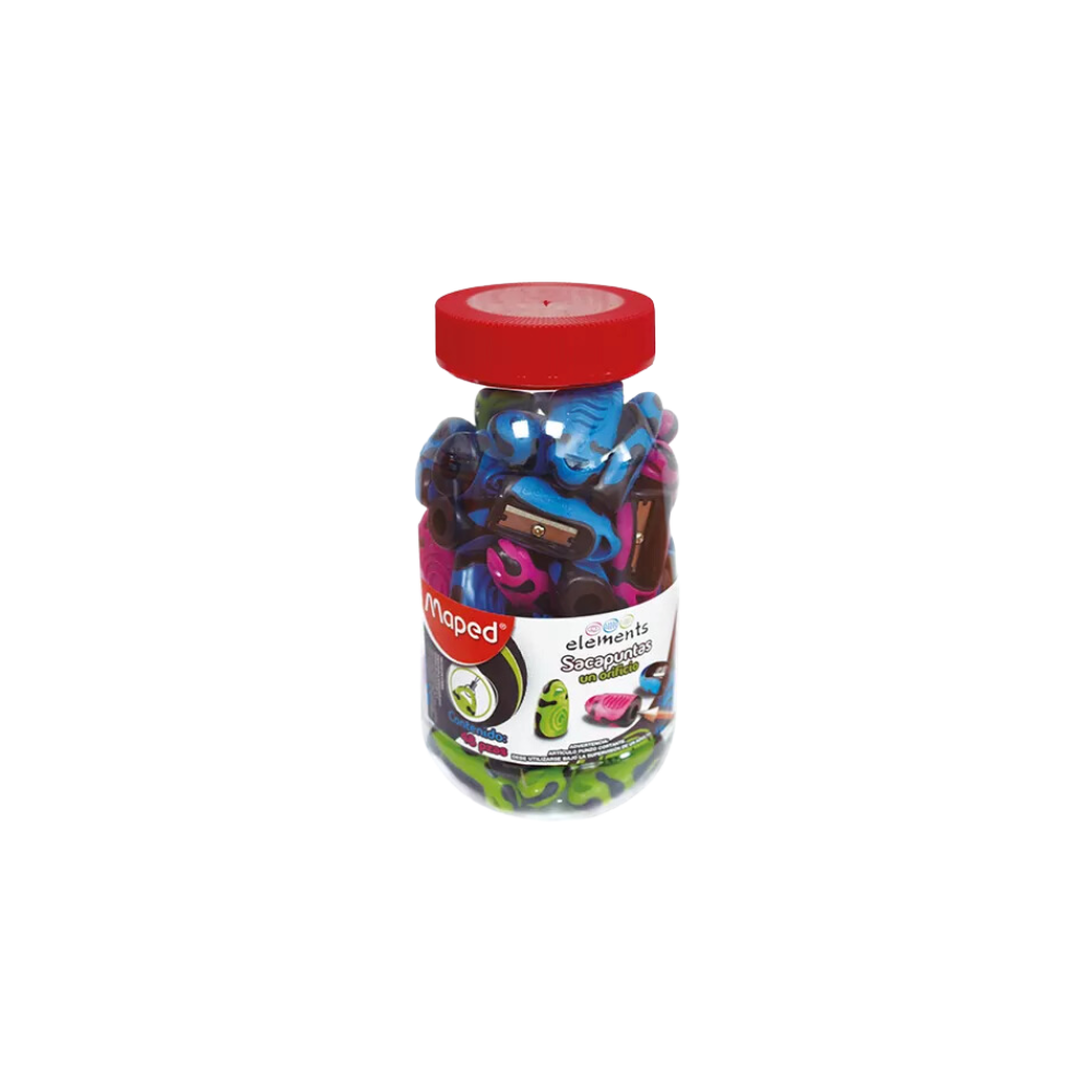 SACAPUNTAS PLÁSTICO MANUAL MAPED BOTE CON 48 PIEZAS 016182
