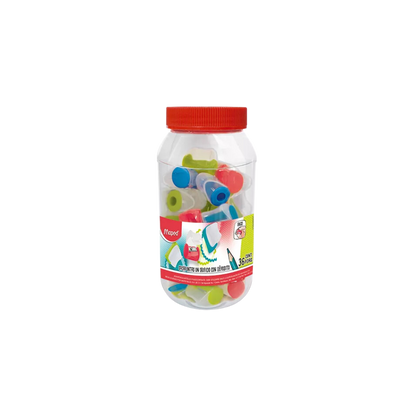 SACAPUNTAS PLÁSTICO MANUAL MAPED CON DEPOSITO BOTE CON 36 PIEZAS 063111ZM