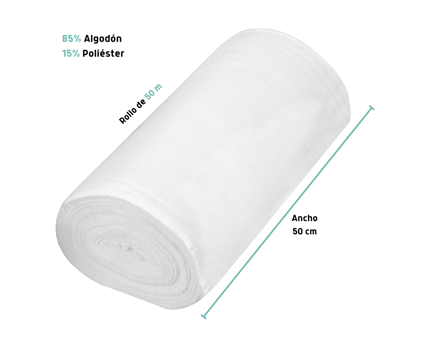 FRANELAS EN ROLLO DE ALGODON, 50 M X 50 CM, KLINTEK MODELO: 57003 57004 57002 CLAVE: FRA-50G FRA50-B FRA-50R