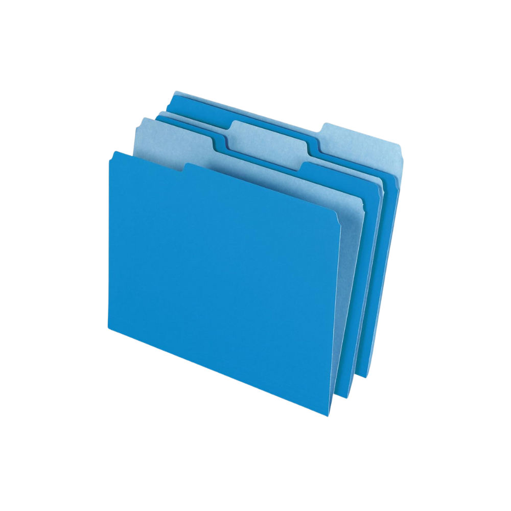 FOLDER PENDAFLEX TAMAÑO CARTA 1 PAQUETE CON 50 PIEZAS COLOR AZUL C0050 1/2 AZ