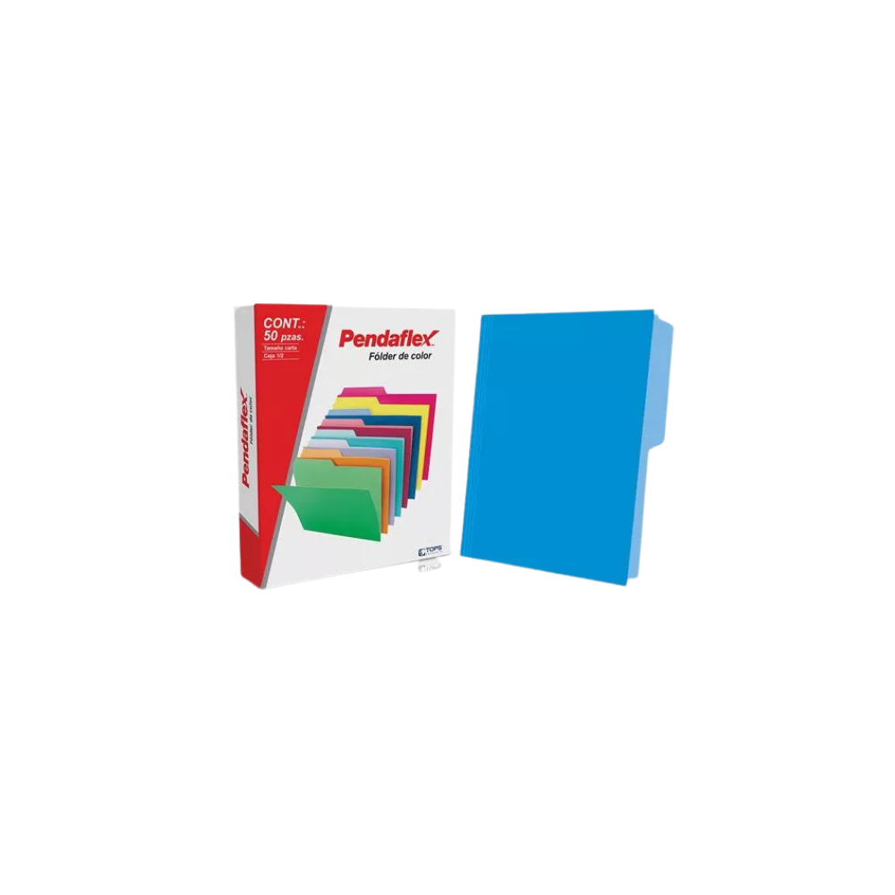 FOLDER PENDAFLEX TAMAÑO CARTA 1 PAQUETE CON 50 PIEZAS COLOR AZUL C0050 1/2 AZ