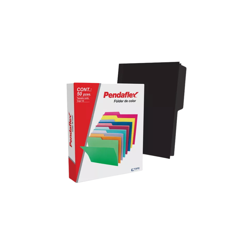 FOLDER PENDAFLEX TAMAÑO CARTA 1 PAQUETE CON 50 PIEZAS COLOR NEGRO C0050 1/2 BL