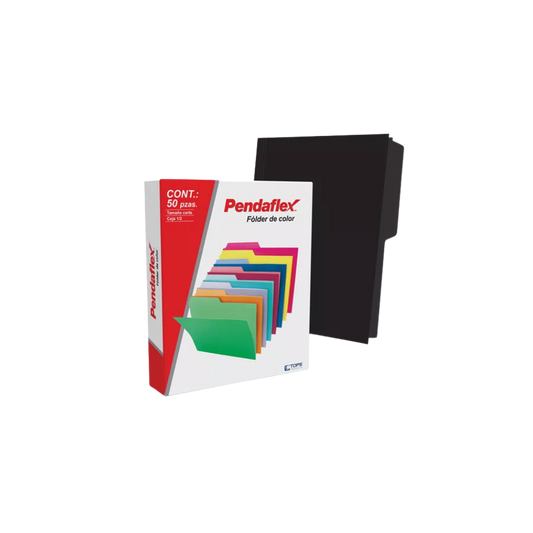 FOLDER PENDAFLEX TAMAÑO CARTA 1 PAQUETE CON 50 PIEZAS COLOR NEGRO C0050 1/2 BL