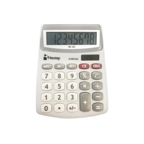 CALCULADORA NEXTEP 8 DÍGITOS SEMI ESCRITORIO SOLAR/BATERÍA NE-185