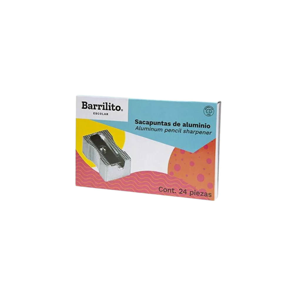 SACAPUNTAS METÁLICO MANUAL BARRILITO CAJA CON 24 PIEZAS SPT05