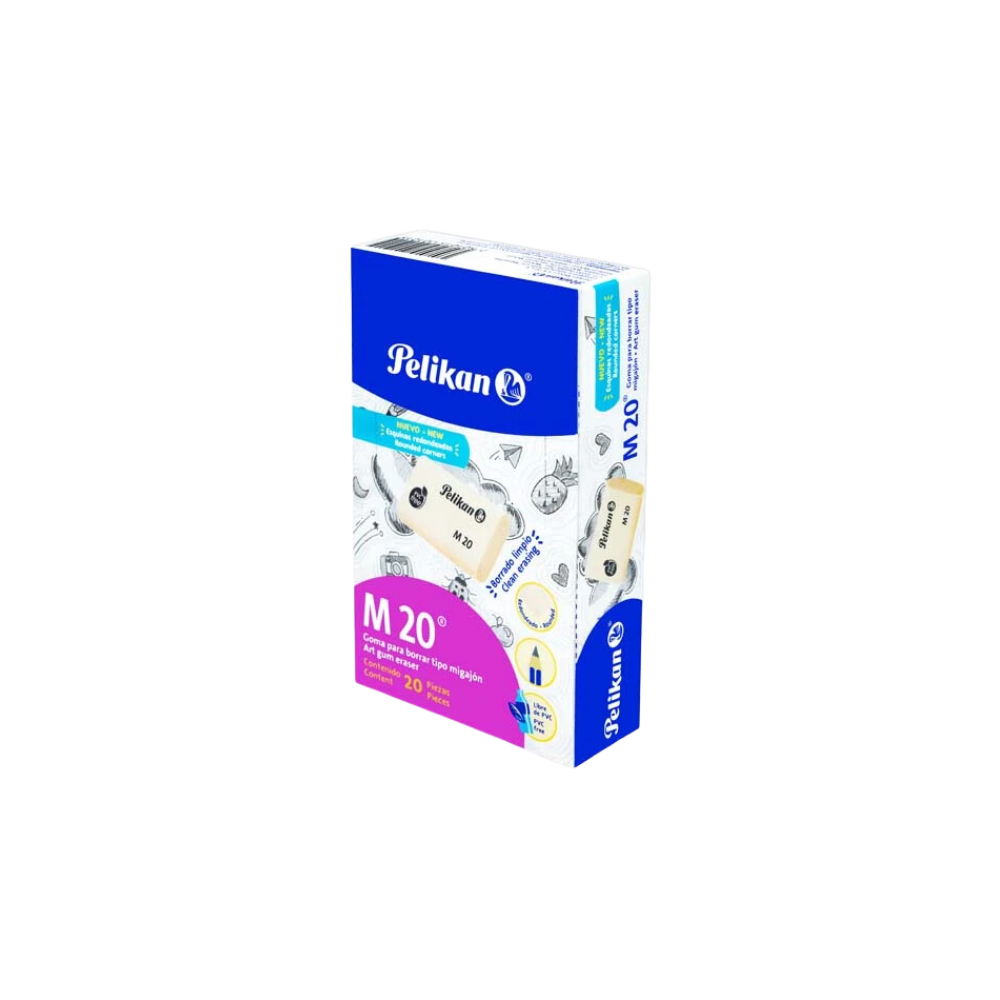 GOMA BEIGE PELIKAN M20 CAJA CON 20 PIEZAS 6150200