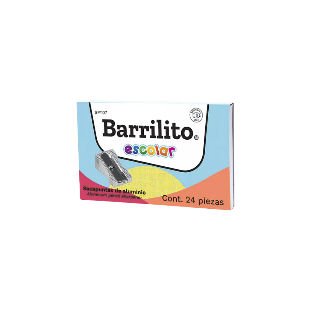 SACAPUNTAS DIAGONAL METÁLICO MANUAL BARRILITO CAJA 24 PIEZAS SPT07