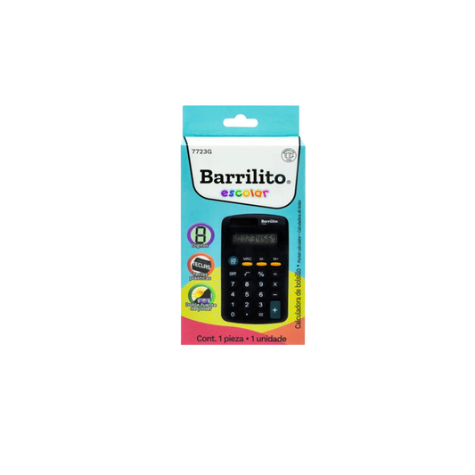 CALCULADORA DE BOLSILLO BARRILITO 7723G DE 8 DÍGITOS