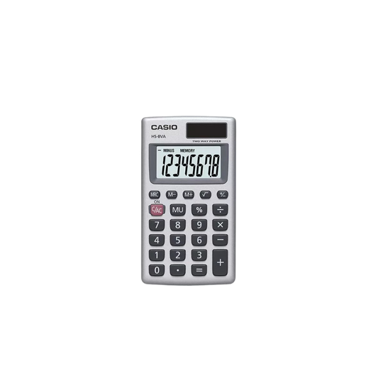 CALCULADORA DE BOLSILLO CASIO HS-8VA-S-MH DE 8 DÍGITOS