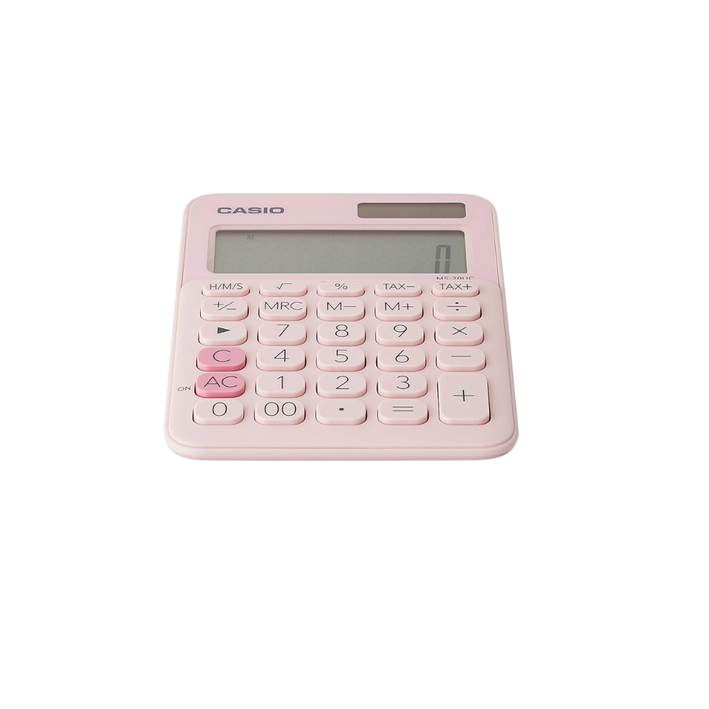 CALCULADORA SEMI ESCRITORIO CASIO MS-20UC-PK-S-EC DE 12 DIGITOS