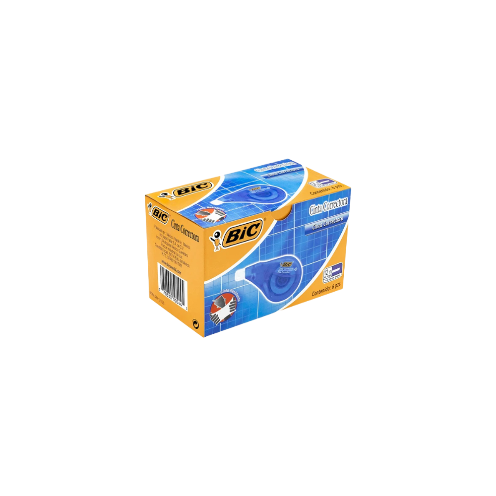 CORRECTOR BIC CINTA ADHERENTE 855704 6 PIEZAS 12 MTS X 4 2 MM 70330505445