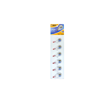 CORRECTOR BIC CINTA CUERPO TRANSPARENTE MINI TAPE 6 PIEZAS 6 MTS X 5MM 70330515765