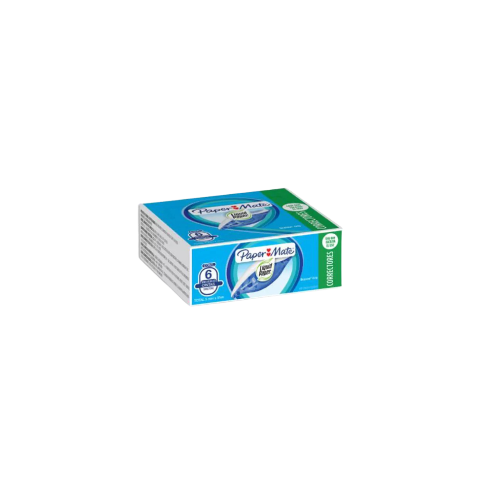 CORRECTOR BEROL CINTA ADHERENTE DRYLINE GRIP 6 PIEZAS 8.5 MTS X 5 MM M17400110308