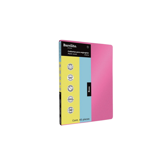 CUBIERTAS CARTA RAYADAS ROSA BARRILITO 40 PIEZAS 1 PAQUETE CRS8792