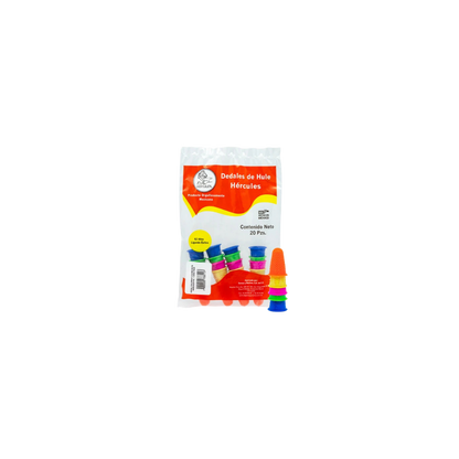 DEDAL DE HULE COLORES FLUORESCENTES DEL NO.12 HÉRCULES 1 BOLSA CON 20 PIEZAS DEDCLRF12-20