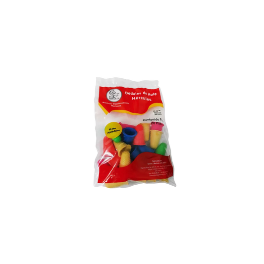 DEDAL DE HULE COLORES FLUORESCENTES DEL NO.11 HÉRCULES 1 BOLSA CON 20 PIEZAS DEDCLRF11-20