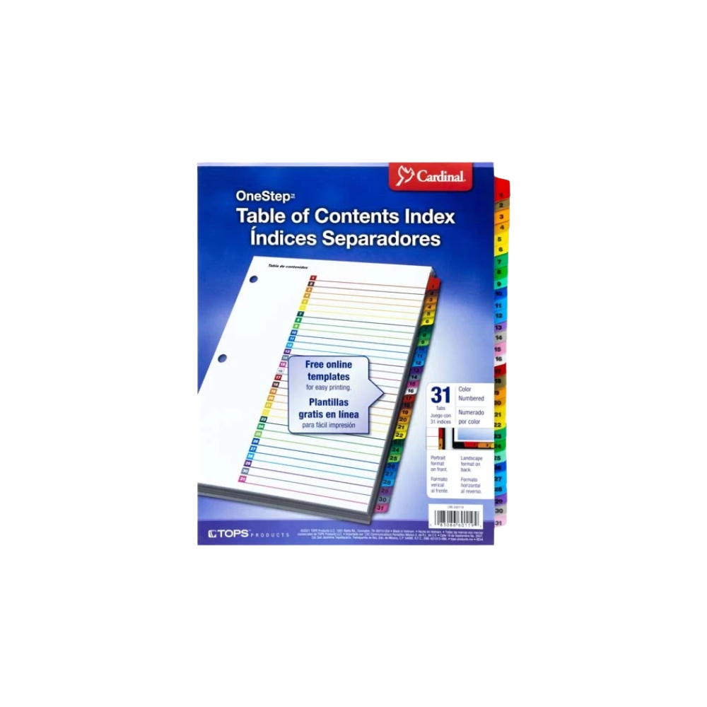 SEPARADOR CARDINAL CON 31 DIVISIONES E60118