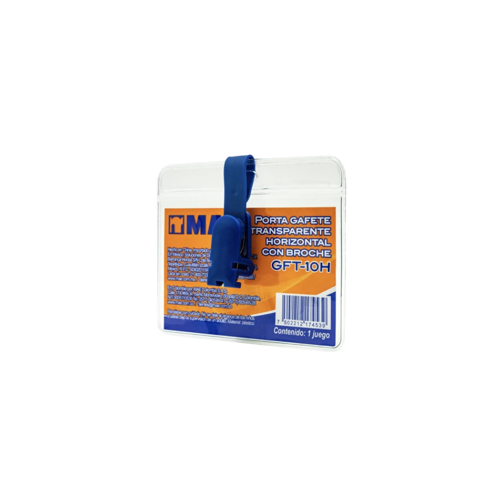 GAFETE PLÁSTICO HORIZONTAL MAE 5.5 X 9 CM 1 PIEZA GFT-10H