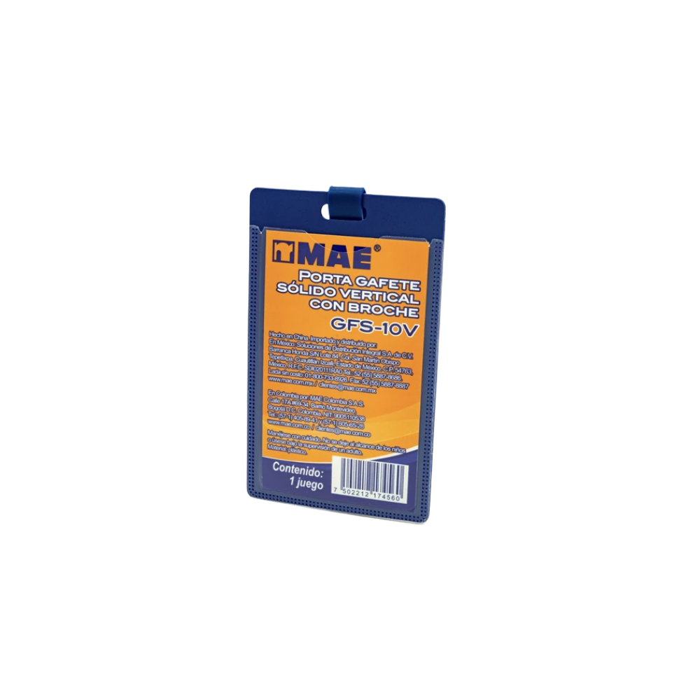 GAFETE AZUL VERTICAL MAE PLÁSTICO 5.5 X 9 CM 1 PIEZA GFS-10V