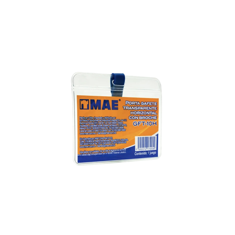 GAFETE PLÁSTICO HORIZONTAL MAE 5.5 X 9 CM 1 PIEZA GFT-10H