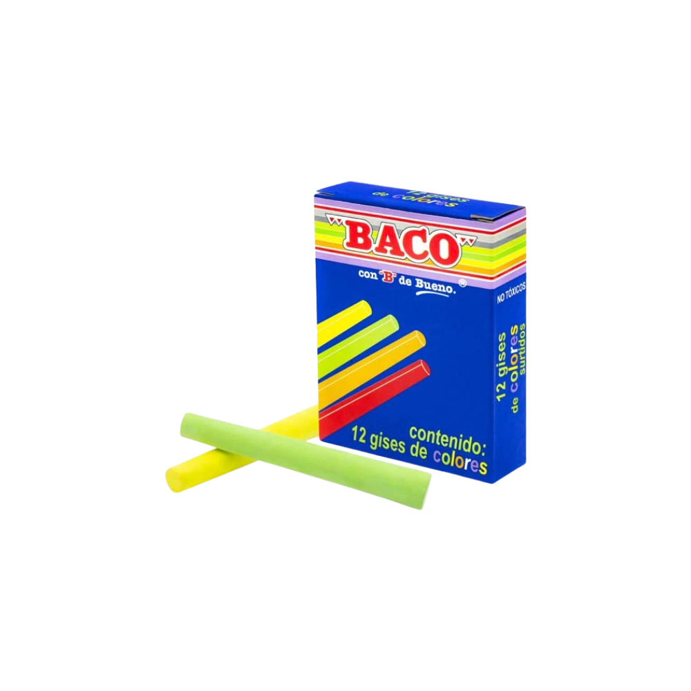 GISES BACO COLORES SURTIDOS 1 CAJA CON 12 PIEZAS PTGSA0009