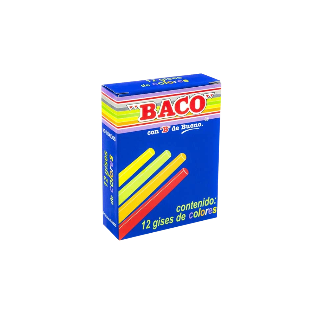 GISES BACO COLORES SURTIDOS 1 CAJA CON 12 PIEZAS PTGSA0009