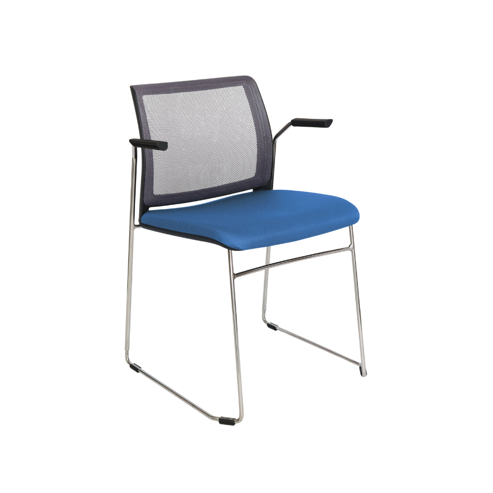 SILLA VISITANTE INTERIOR OFFIHO ALPHA CON BRAZOS OHV-105