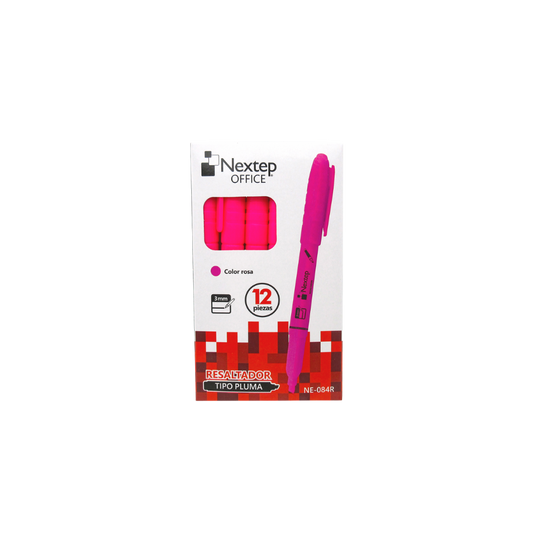MARCADOR NEXTEP RESALTADOR TIPO PLUMA PUNTA CINCEL COLOR ROSA NE-084R
