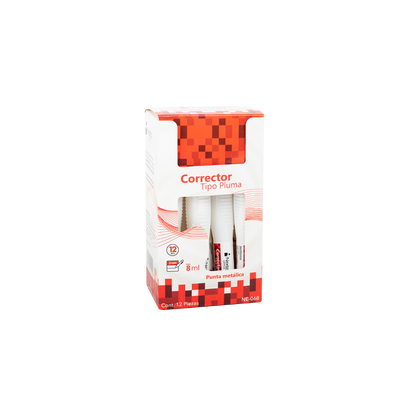CORRECTOR NEXTEP TIPO PLUMA 8 ML PUNTA METÁLICA C/12 NE-068