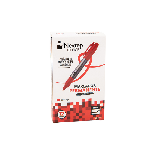 MARCADOR PERMANENTE NEXTEP PUNTO FINO ROJO NE-071