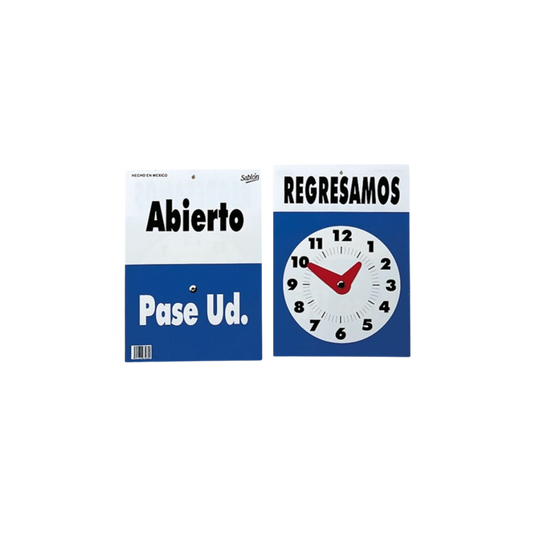 SEÑAL DE HORARIO ABIERTO-REGRESAMOS MARCA SABLÓN 7960