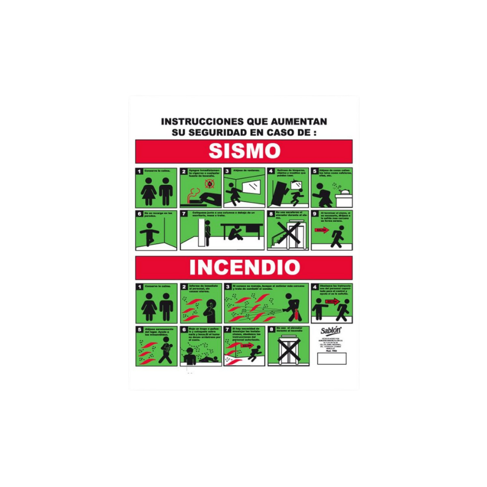SEÑAL DE SISMO E INCENDIO MARCA SABLÓN 7965
