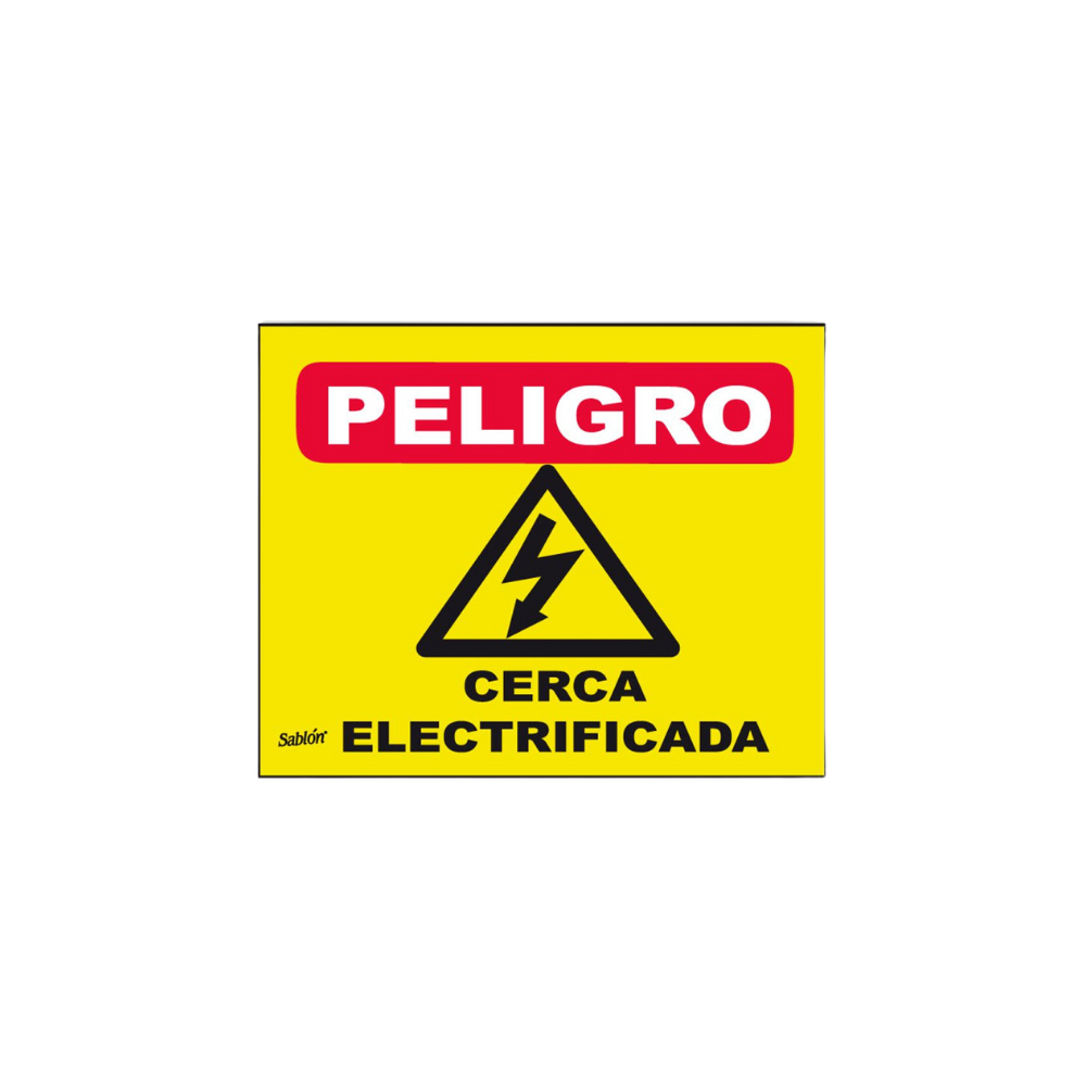 SEÑAL DE PELIGRO CERCA ELECTRIFICADA MARCA SABLÓN 7966