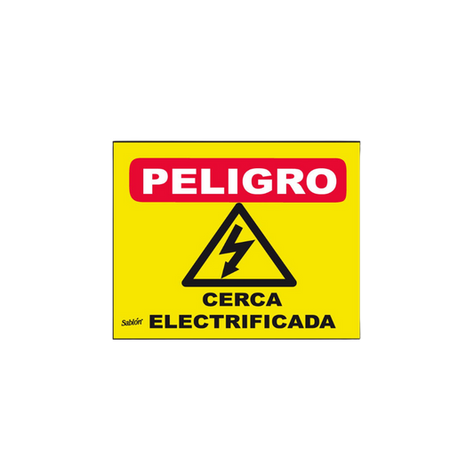 SEÑAL DE PELIGRO CERCA ELECTRIFICADA MARCA SABLÓN 7966