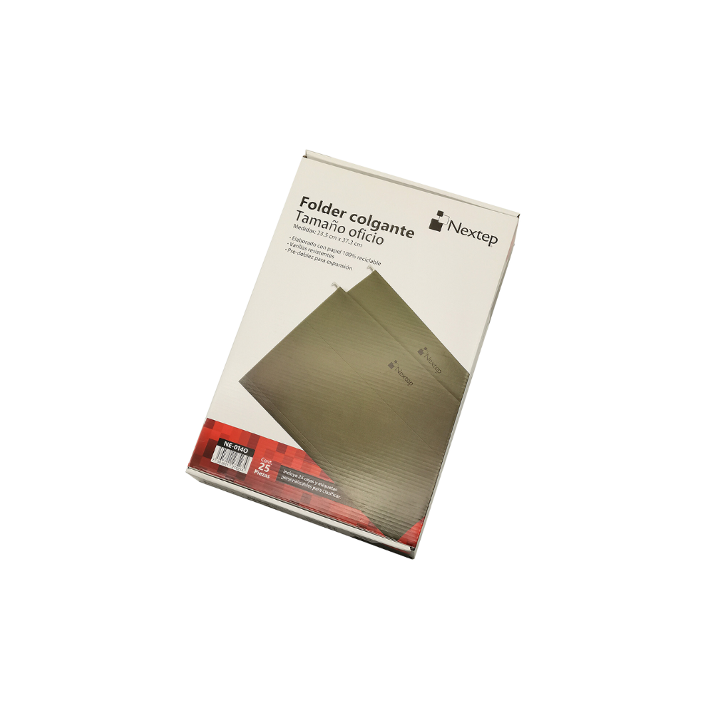 FOLDER COLGANTE NEXTEP ECONÓMICO OFICIO COLOR VERDE TRADICIONAL C/25 NE-014O