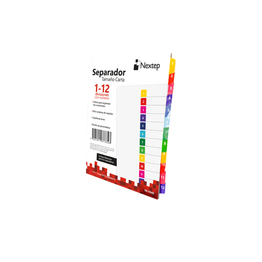 SEPARADOR NEXTEP ECONÓMICO 12 DIVISIONES CON NÚMERO NE-034D