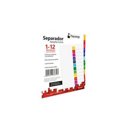 SEPARADOR NEXTEP ECONÓMICO 12 DIVISIONES CON NÚMERO NE-034D