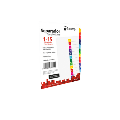 SEPARADOR NEXTEP ECONÓMICO 15 DIVISIONES CON NÚMERO NE-034Q