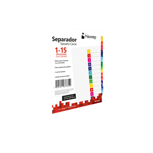 SEPARADOR NEXTEP ECONÓMICO 15 DIVISIONES CON NÚMERO NE-034Q