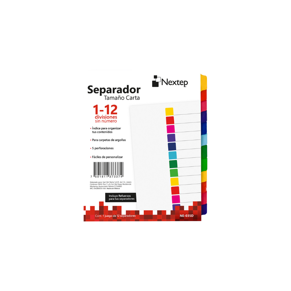 SEPARADOR NEXTEP ECONÓMICO 12 DIVISIONES SIN NUMERO NE-035D