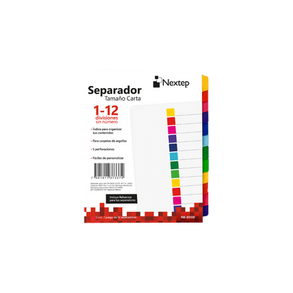 SEPARADOR NEXTEP ECONÓMICO 12 DIVISIONES SIN NUMERO NE-035D