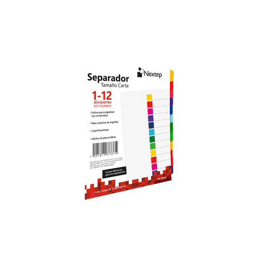 SEPARADOR NEXTEP ECONÓMICO 12 DIVISIONES SIN NUMERO NE-035D