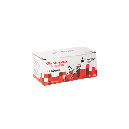 CLIP MARIPOSA NEXTEP NIQUELADO #2 40MM 50 CLIPS NE-042B