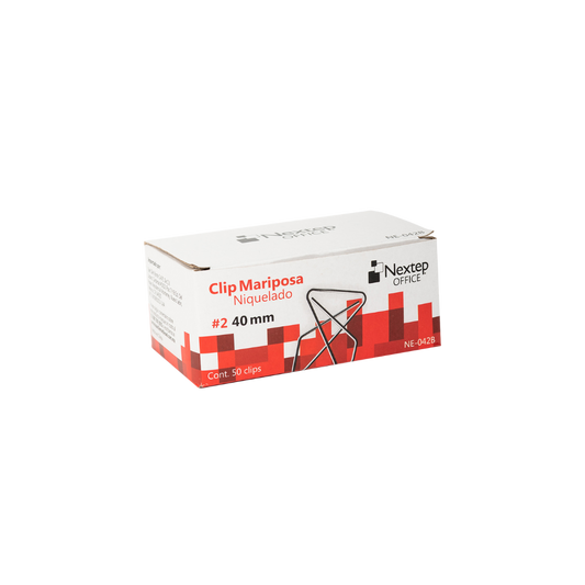 CLIP MARIPOSA NEXTEP NIQUELADO #2 40MM 50 CLIPS NE-042B